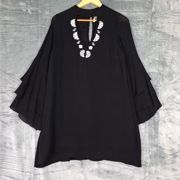 Womens Dress Medium Tunic Boho Gauzy Whimsygoth Fairy Grunge‎ Witchy Goth NWT - Picture 1 of 8
